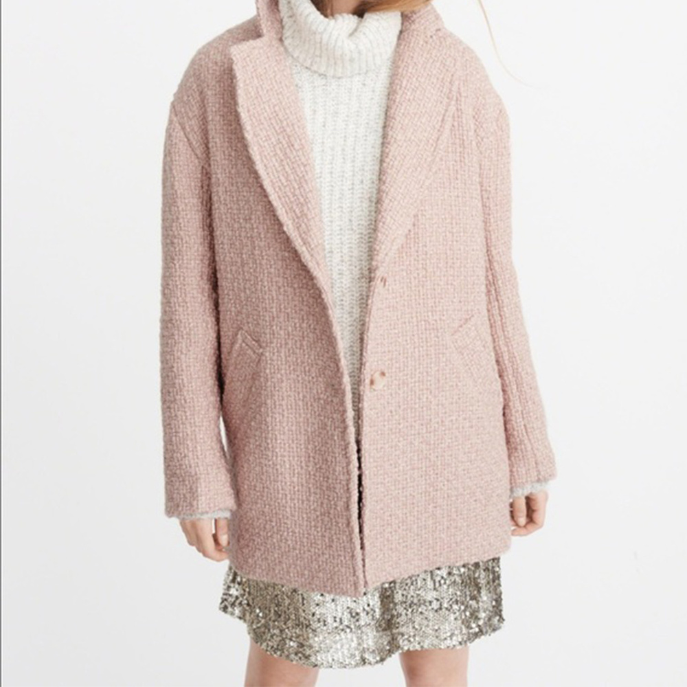 Abercrombie & Fitch A&F Pink Wool Coat Size XS
